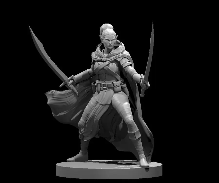 Elf Female Ranger w Two Swords 2 – Image 1