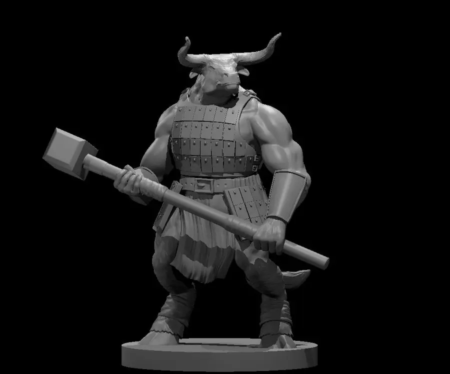 Minotaur Male Barbarian 5 Maul – Image 1