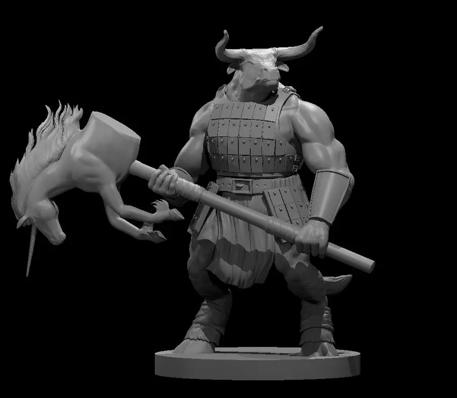 Minotaur Male Barbarian 5 Unicorn Maul – Image 1