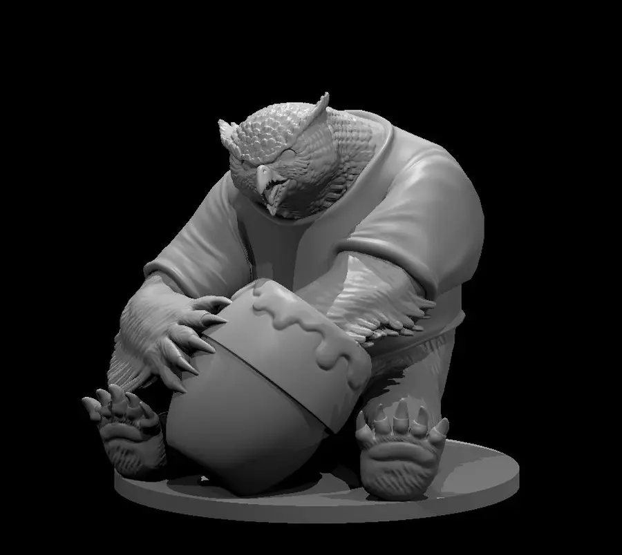 Owlbear Enjoying Honey – Image 2