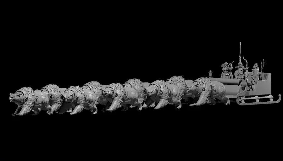 Santa's Sleigh Pulled by Owlbears – Image 2