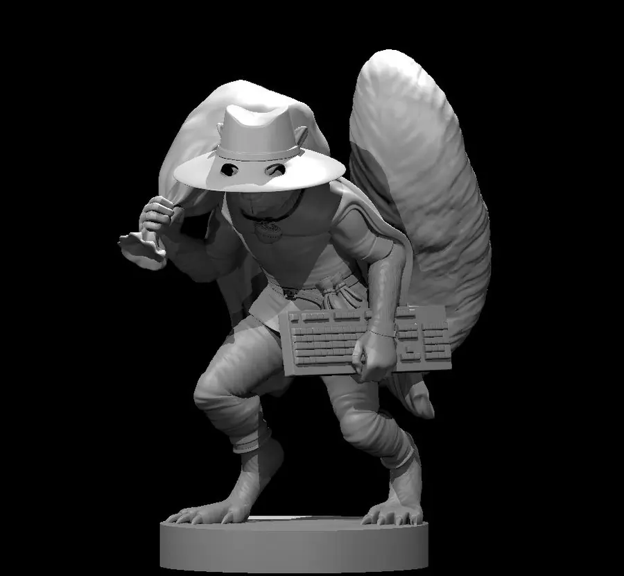 Squirrelfolk Rogue w keyboard and spy hat – Image 1